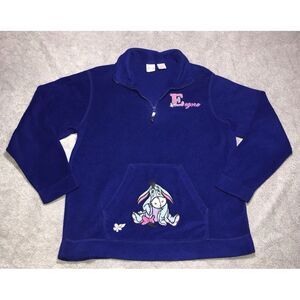 Vintage Disney Eeyore 1/4 Zip‎ Fleece Pullover Sweatshirt Blue Women's Large